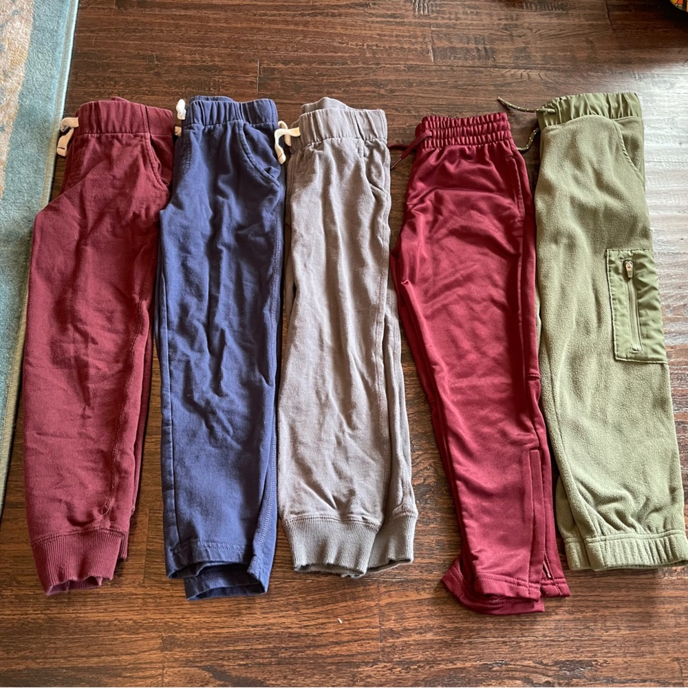 Casual Jogger Pants Bundle - Maroon, Navy, Gray, Olive